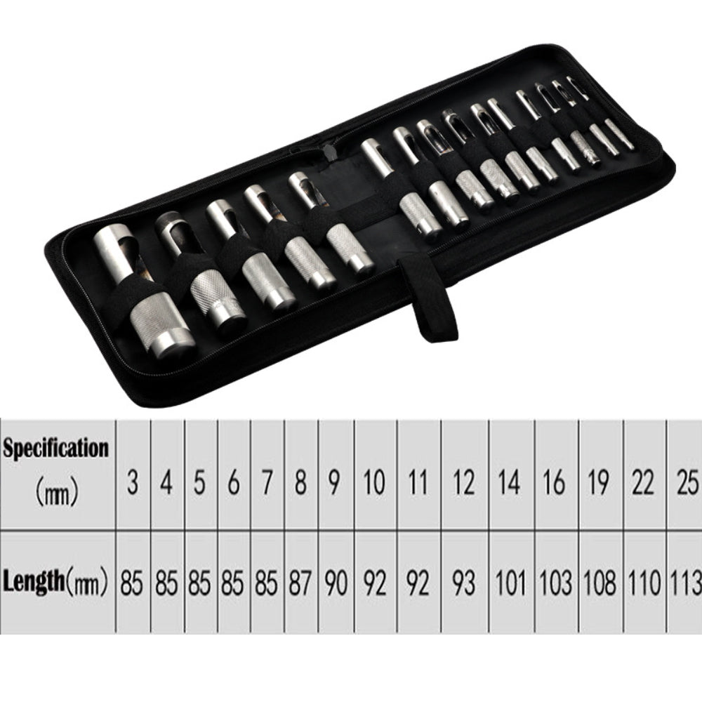 3-25MM Round Hole Leather Plastic Wood Hollow Puncher