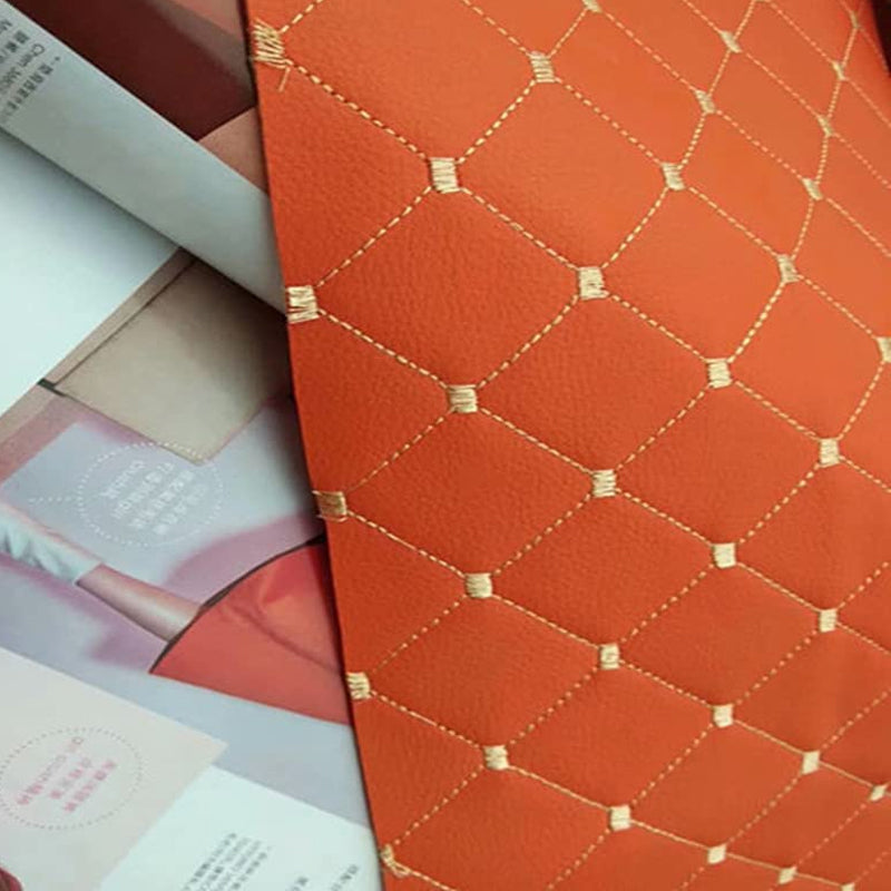 Diamond Stitch Padded Fabric Quilted Cushion Faux Leather