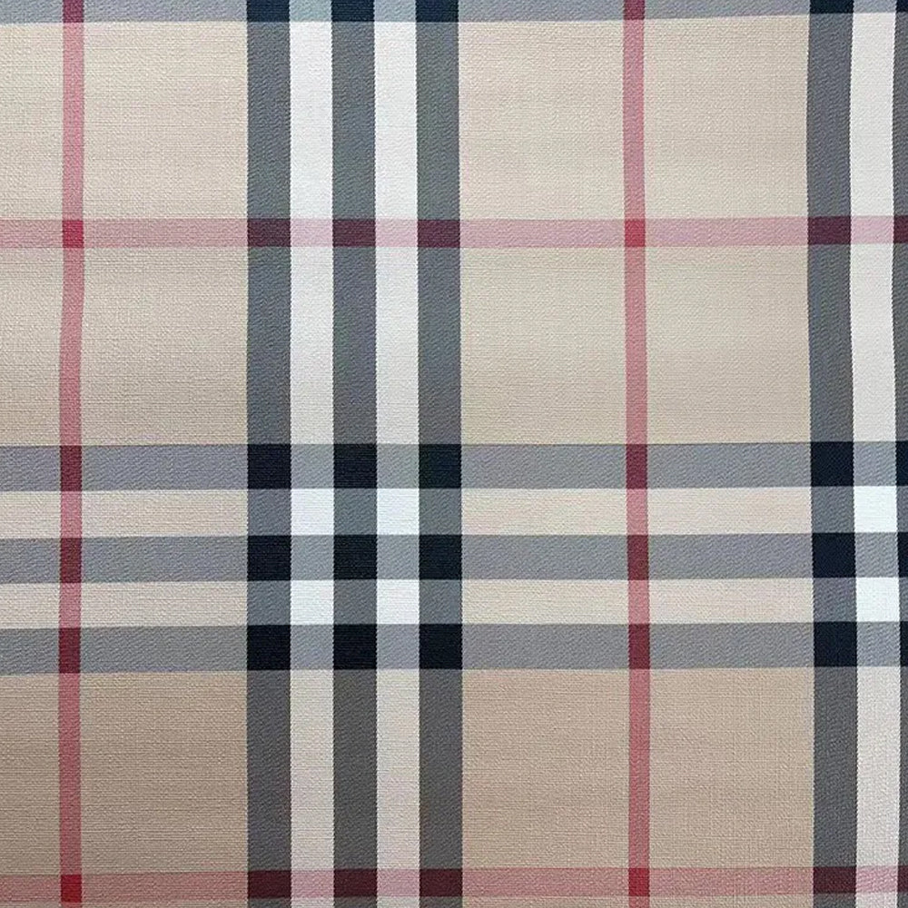 Soft and Breathable Fabric Plaid Faux Leather for DIY Crafting
