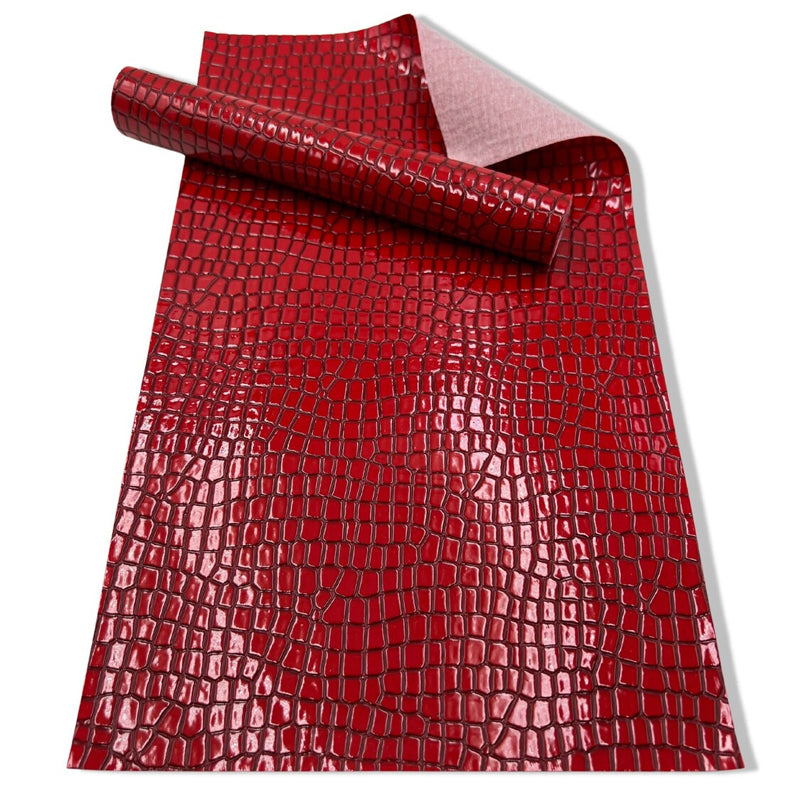 Faux PU Leather With Embossed Crocodile Texture for Shoes DIY Crafting