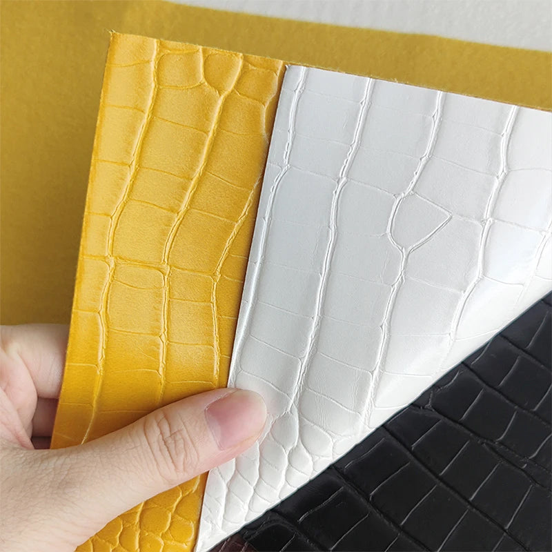 Faux PU Leather With Embossed Crocodile Texture for Shoes DIY Crafting