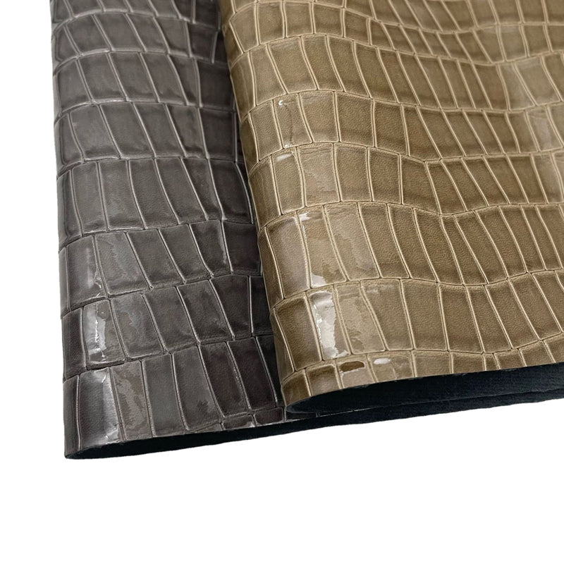 Faux PU Leather With Embossed Crocodile Texture for Shoes DIY Crafting
