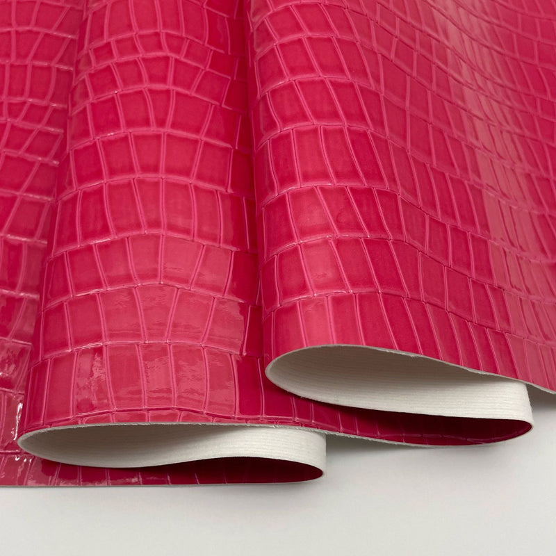 Faux PU Leather With Embossed Crocodile Texture for Shoes DIY Crafting