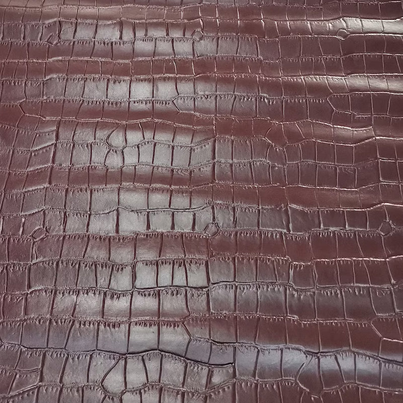 Faux PU Leather With Embossed Crocodile Texture for Shoes DIY Crafting