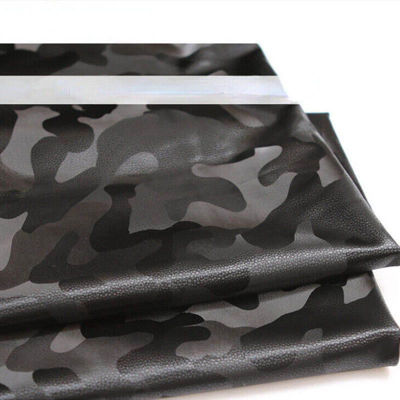 Faux Vinyl Camouflage Leather Fabric for Bags DIY Crafting