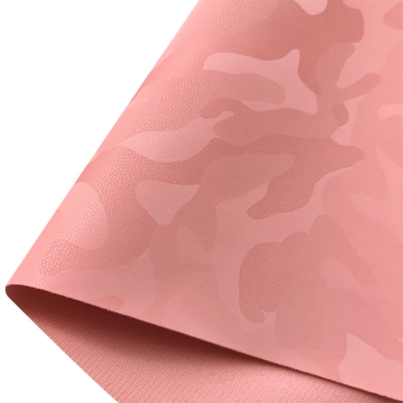 Faux Vinyl Camouflage Leather Fabric for Bags DIY Crafting
