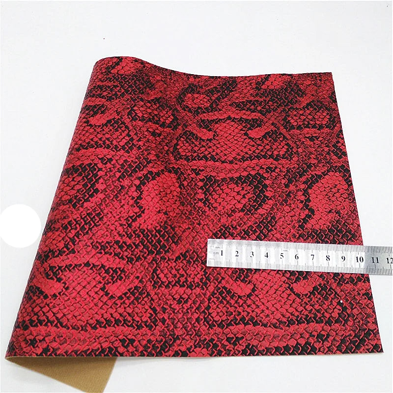 Synthetic Printed Snake Skin Faux Leather for DIY Crafting Bag Making