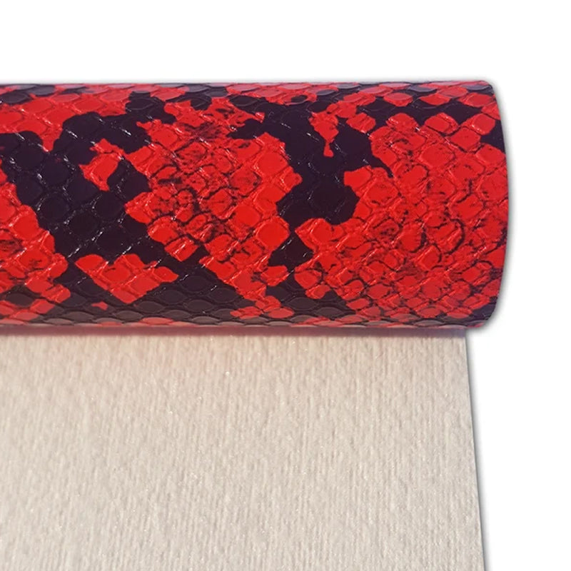 Synthetic Printed Snake Skin Faux Leather for DIY Crafting Bag Making