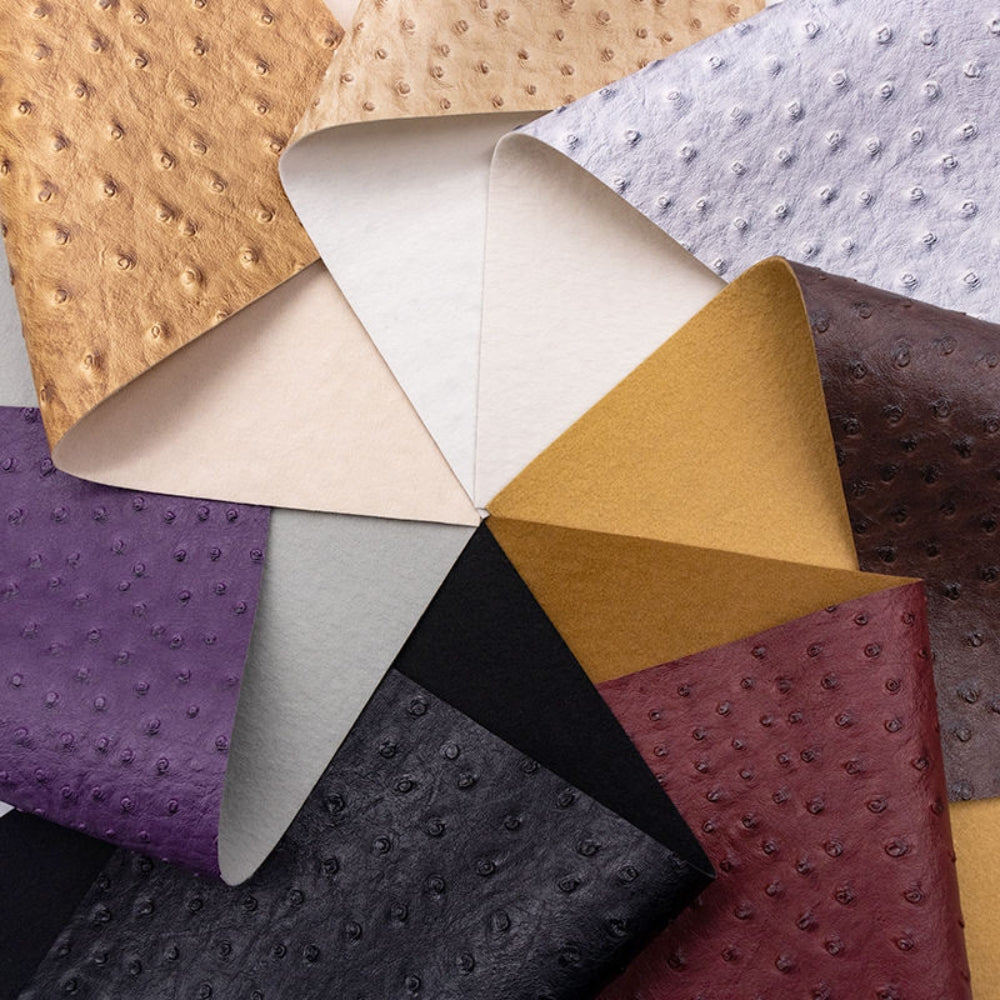 Ostrich Skin Embossed PVC Faux Leather