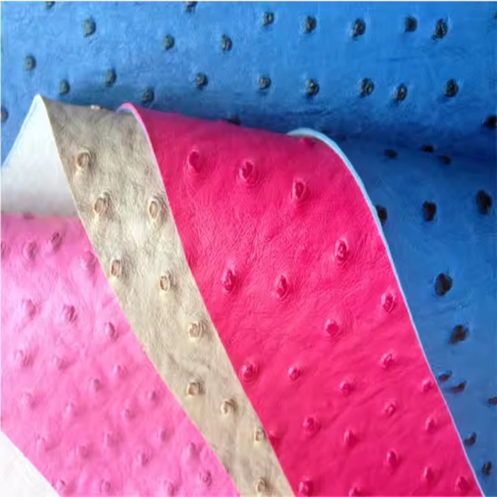 Ostrich Skin Embossed PVC Faux Leather