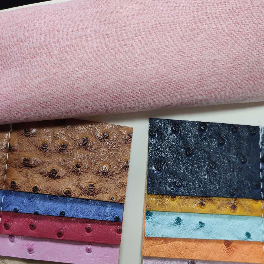 Ostrich Skin Embossed PVC Faux Leather