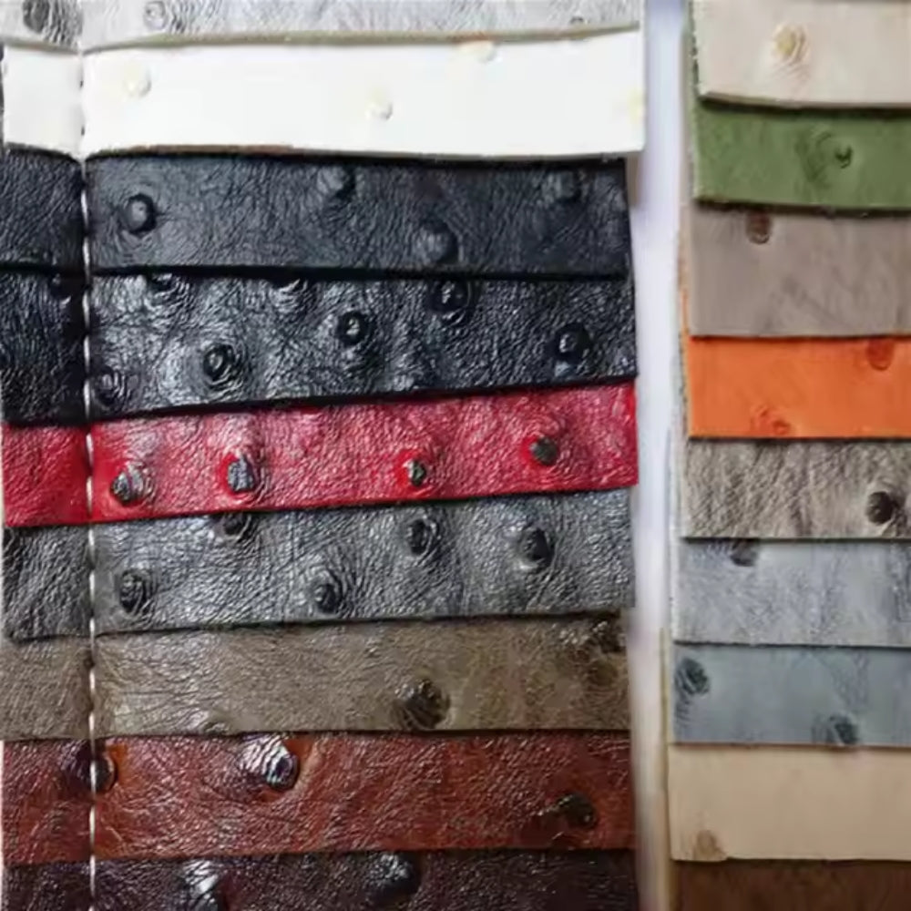 Ostrich Skin Embossed PVC Faux Leather