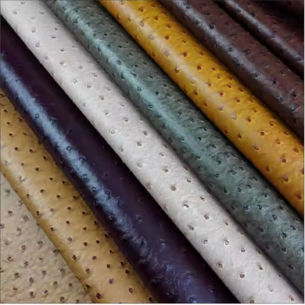 Ostrich Skin Embossed PVC Faux Leather