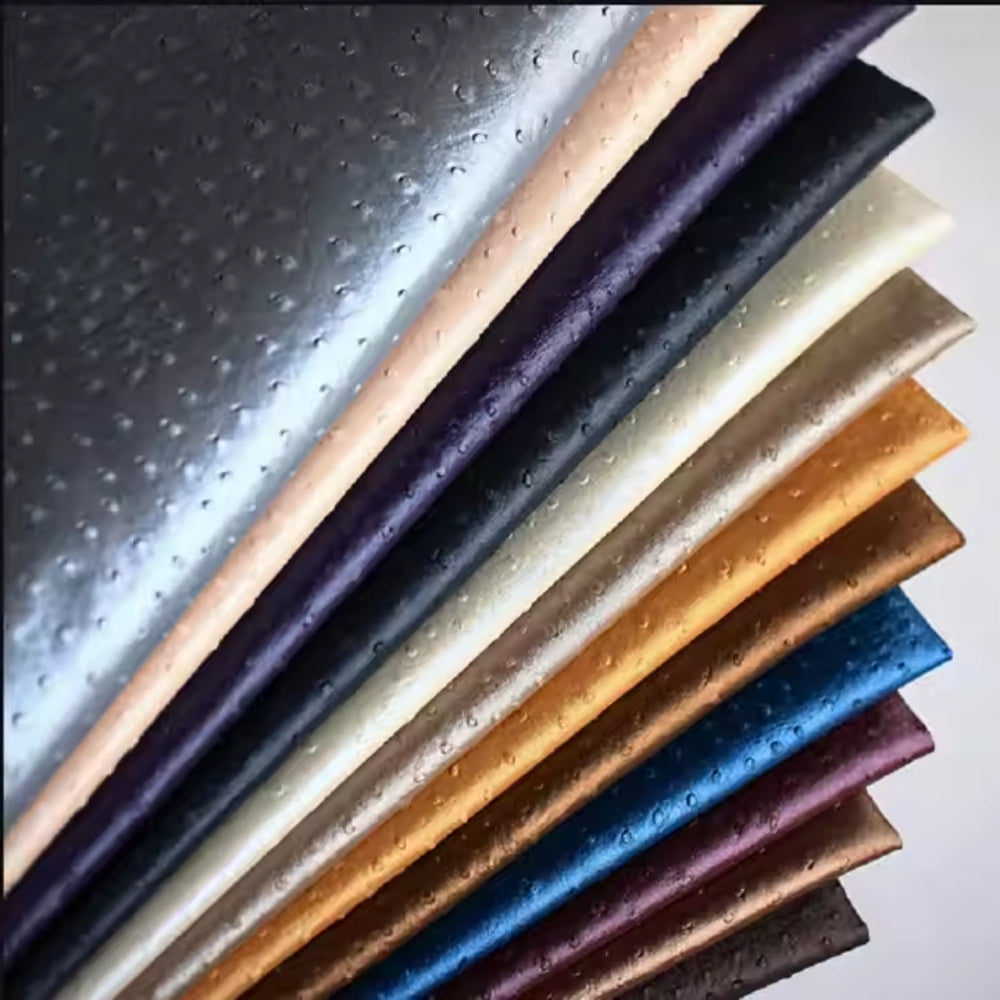 Ostrich Skin Embossed PVC Faux Leather